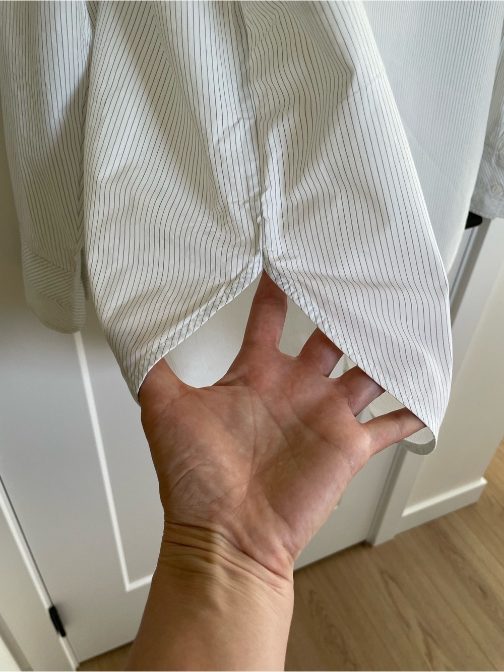 COS Tailored Pinstripe Shirt in Pima Cotton in white - Picture 10 of 13